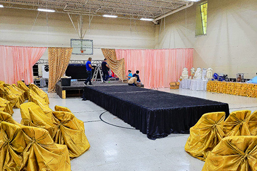 event rentals, pipe and drape and stage rental