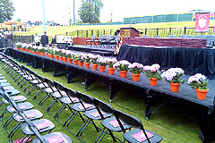 Outdoor commencement stage
