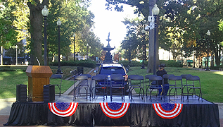 Memphis Veteran's Day Parade presentation stage and sound
